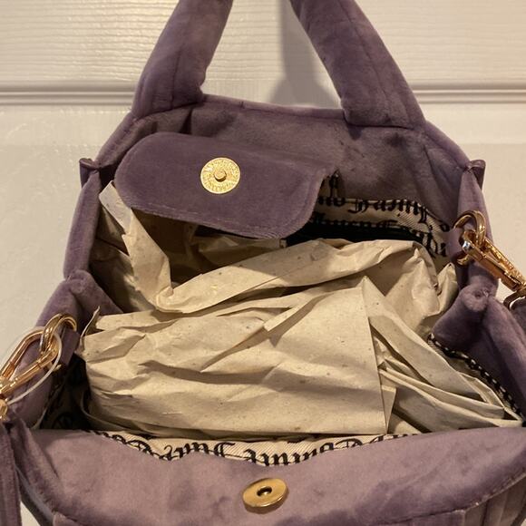 Juicy Couture purple velour big spender tote | Mercari BNWT JUICY COUTURE Big Spender Mini Tote in Dusty Violet Purple